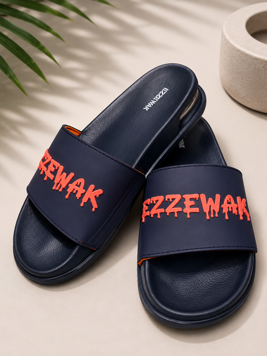 ZappySole Premium Luxe Slides – Navy Blue | Soft & comfortable | Anti slip