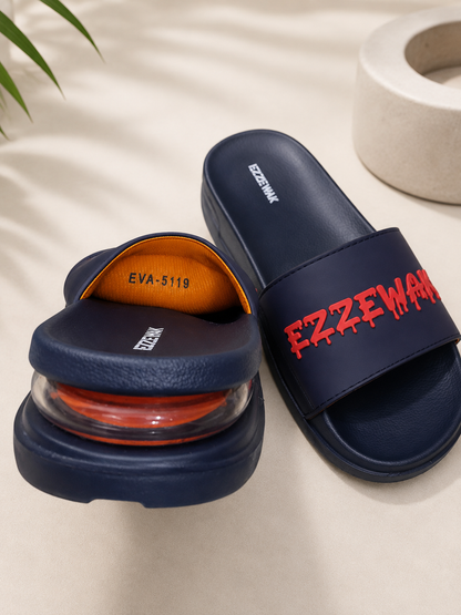 ZappySole Premium Luxe Slides – Navy Blue | Soft & comfortable | Anti slip