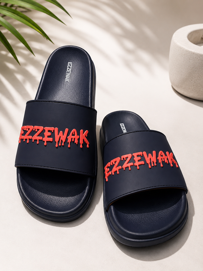 ZappySole Premium Luxe Slides – Navy Blue | Soft & comfortable | Anti slip