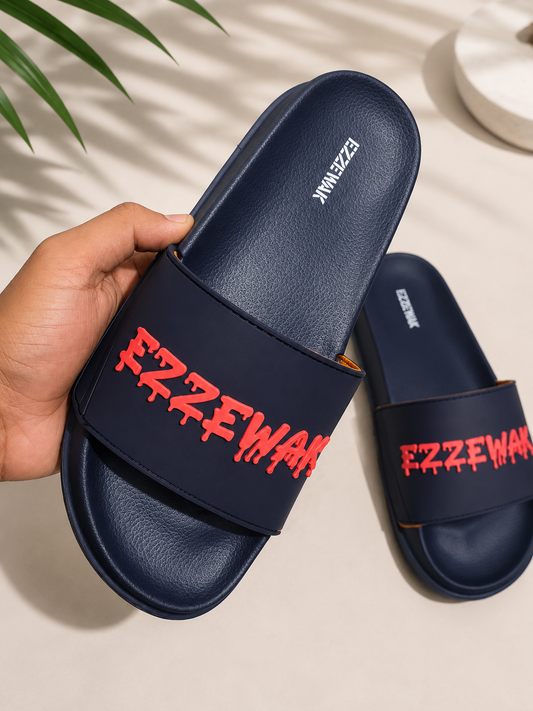 ZappySole Premium Luxe Slides – Navy Blue | Soft & comfortable | Anti slip