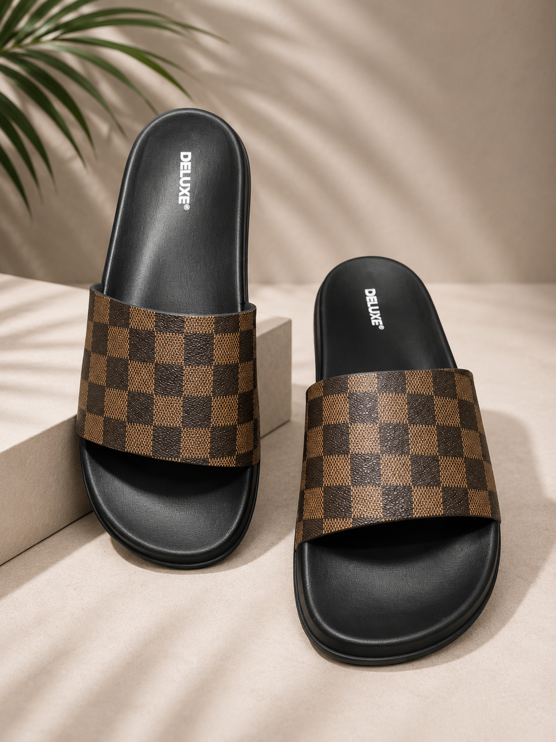 ZappySole | Deluxe Checkered Comfort Slides | Soft, Anti-Slip & Lightweight Slippers | Comfortable