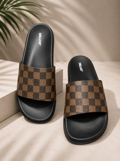 ZappySole | Deluxe Checkered Comfort Slides | Soft, Anti-Slip & Lightweight Slippers | Comfortable
