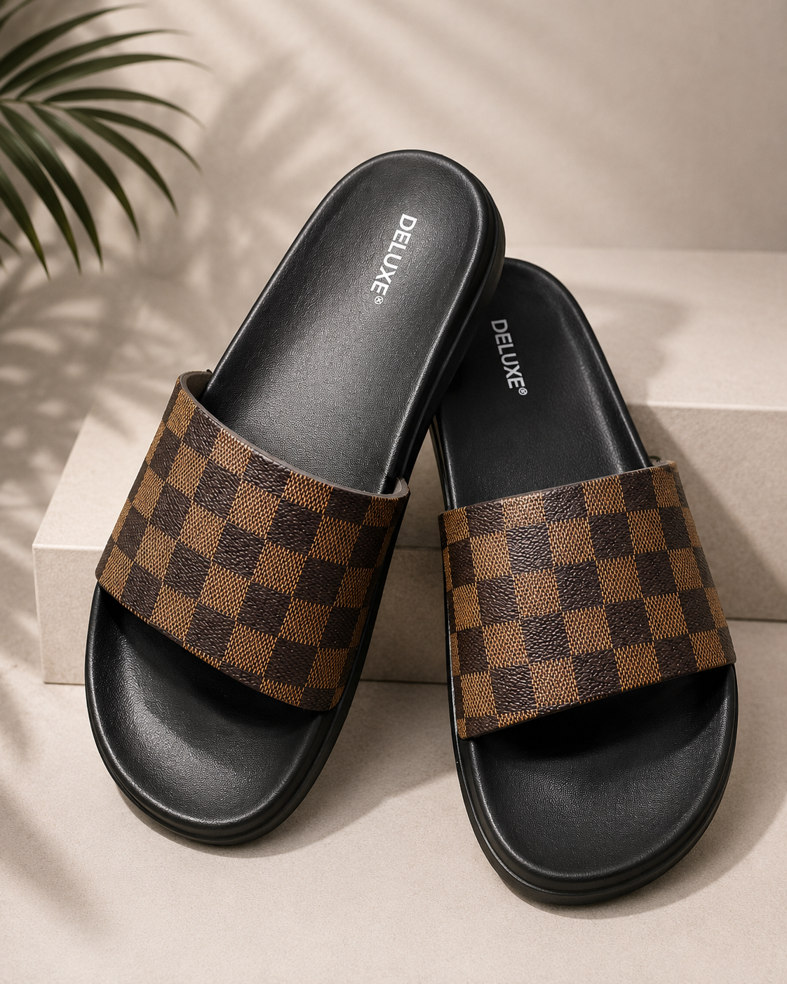 ZappySole | Deluxe Checkered Comfort Slides | Soft, Anti-Slip & Lightweight Slippers | Comfortable