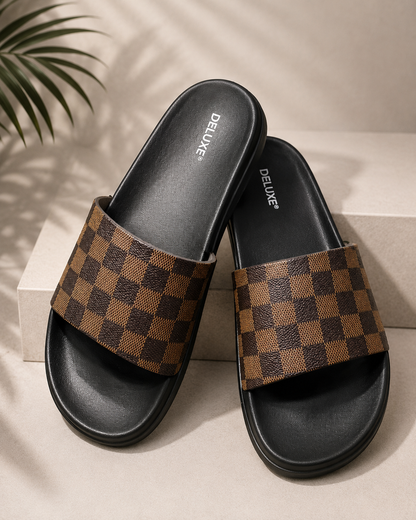ZappySole | Deluxe Checkered Comfort Slides | Soft, Anti-Slip & Lightweight Slippers | Comfortable