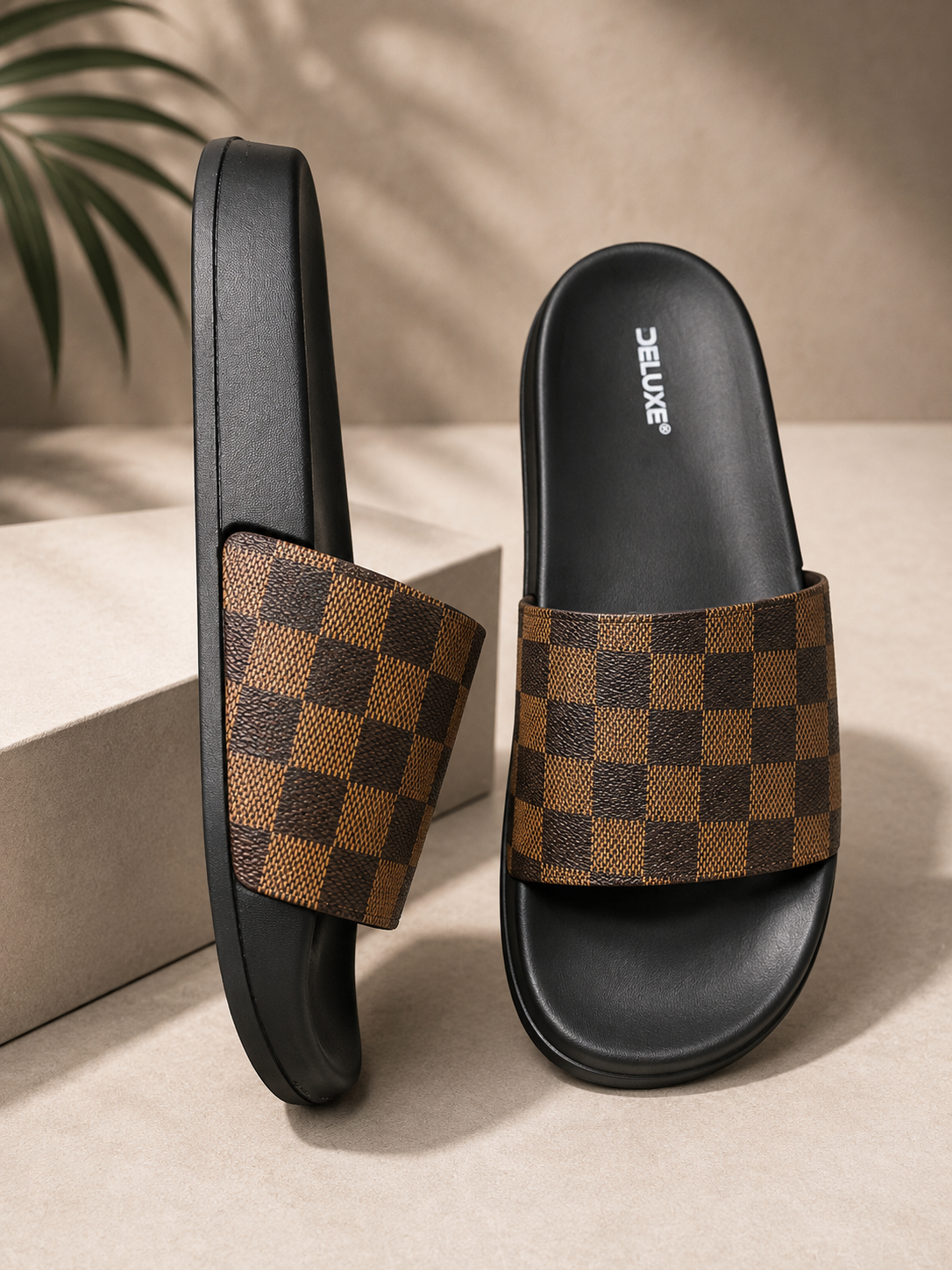 ZappySole | Deluxe Checkered Comfort Slides | Soft, Anti-Slip & Lightweight Slippers | Comfortable