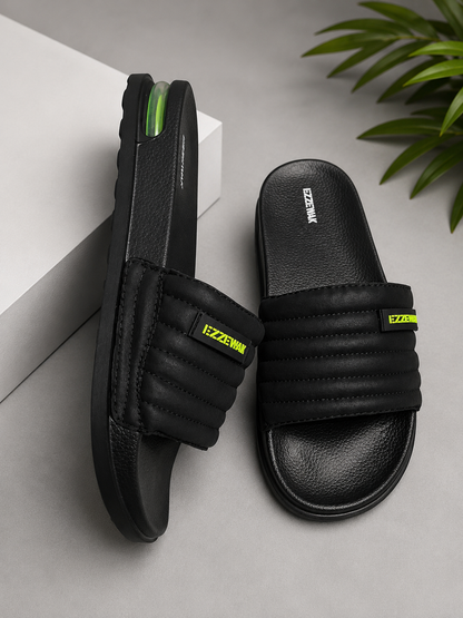 ZappySole | Premium Black Comfort Slides | Soft&comfortable | Light Weight
